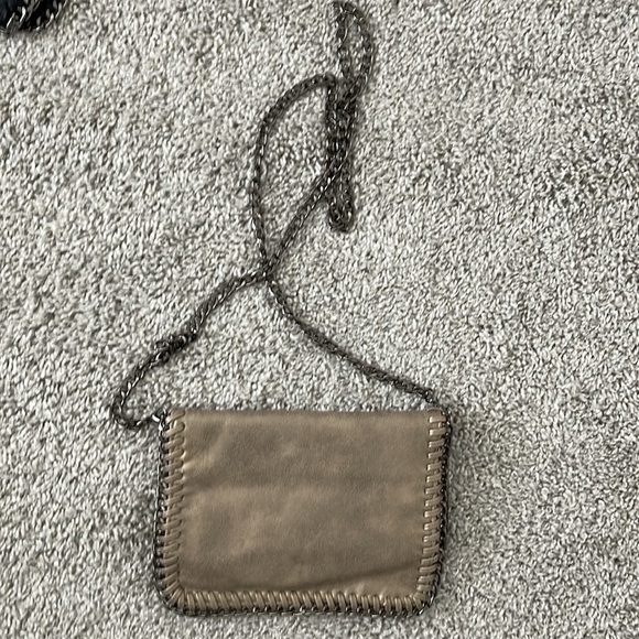 Bronze Shimmer Faux Leather Crossbody Bag - Picture 2 of 4